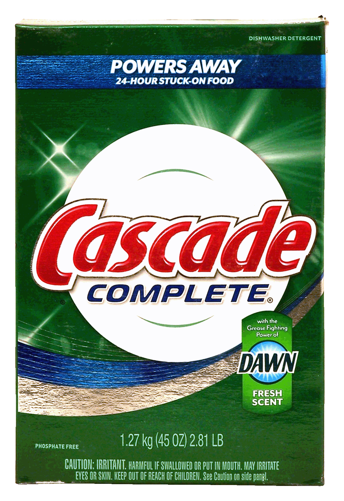 Cascade&nbsp;Complete&nbsp;automatic dishwasher detergent with rinse aid powder Full-Size Picture